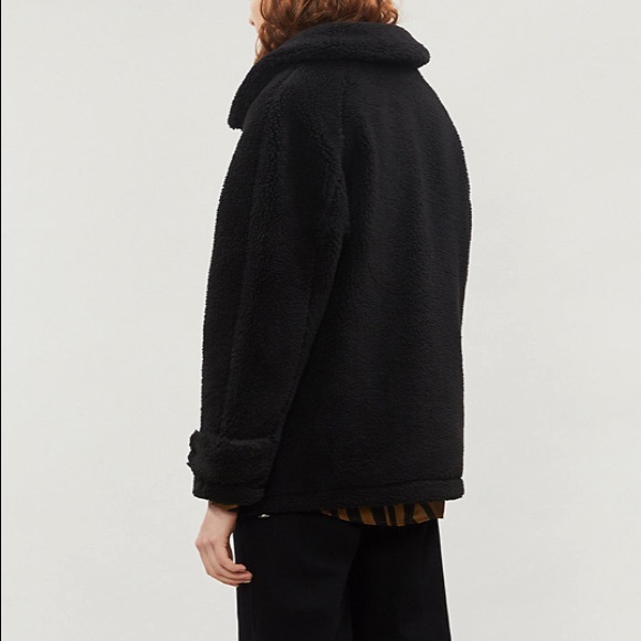 Topshop Black Borg Zip Up Teddy Jacket - Picture 3 of 13